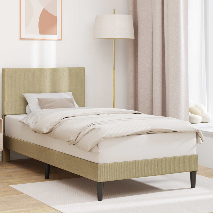Bedframe Lichtgroen Grijs 80 x 200 cm Katoen Stof