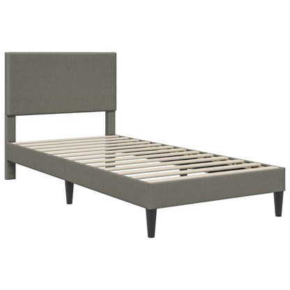 Bedframe met hoofdeinde Lichtgrijs 90 x 190 cm Katoen Stof
