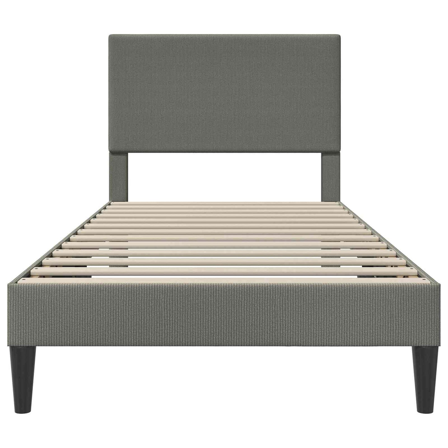 Bedframe met hoofdeinde Lichtgrijs 90 x 190 cm Katoen Stof