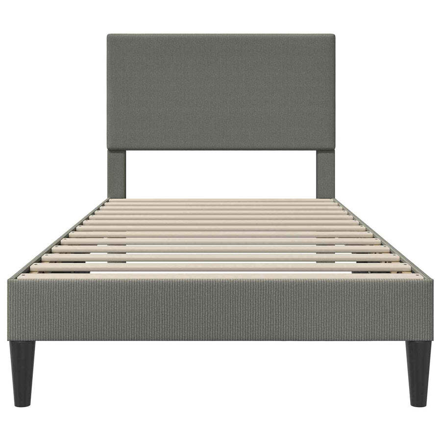 Bedframe met hoofdeinde Lichtgrijs 90 x 190 cm Katoen Stof