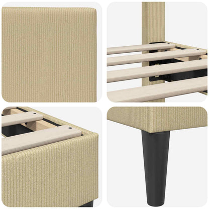 Bedframe Lichtgroen Grijs 90 x 190 cm Katoen Stof