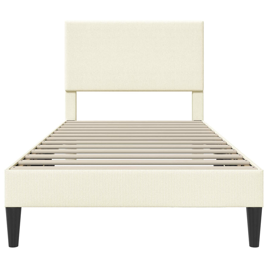 Bedframe met hoofdeinde Crèmekleurig 90 x 200 cm Katoen Stof