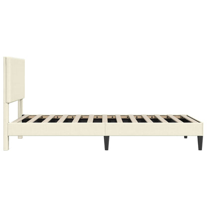 Bedframe met hoofdeinde Crèmekleurig 90 x 200 cm Katoen Stof