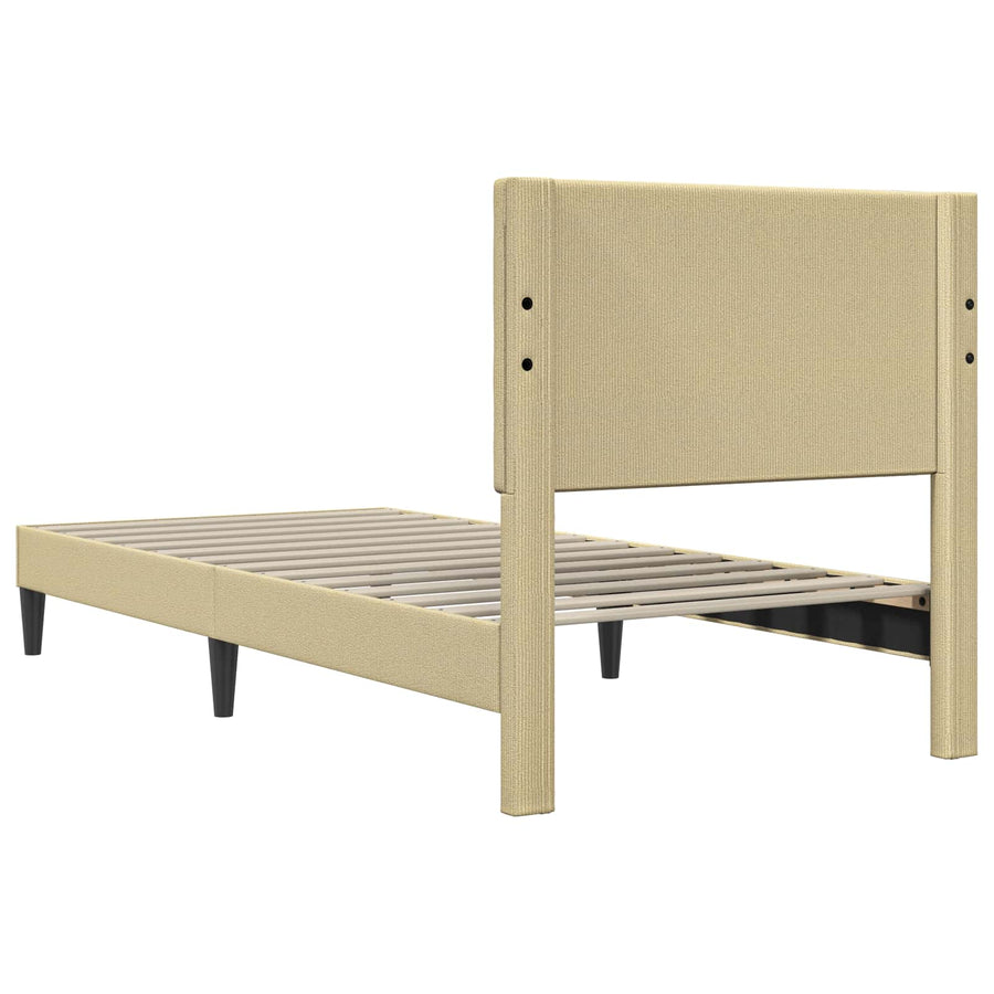 Bedframe Lichtgroen Grijs 90 x 200 cm Katoen Stof