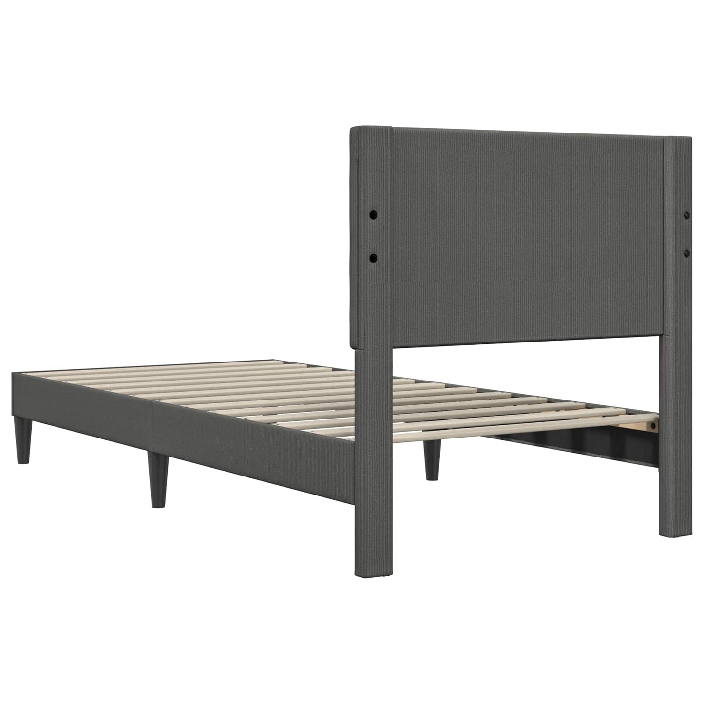 Bedframe met hoofdeinde Donkergrijs 100 x 200 cm Katoen Stof