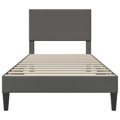 Bedframe met hoofdeinde Donkergrijs 100 x 200 cm Katoen Stof