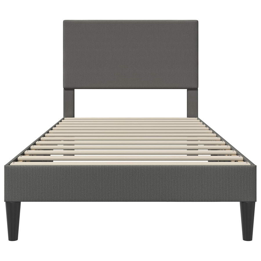 Bedframe met hoofdeinde Donkergrijs 100 x 200 cm Katoen Stof