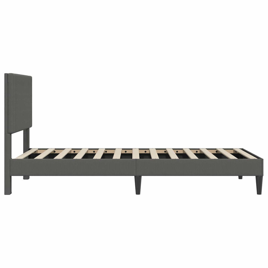 Bedframe met hoofdeinde Donkergrijs 100 x 200 cm Katoen Stof