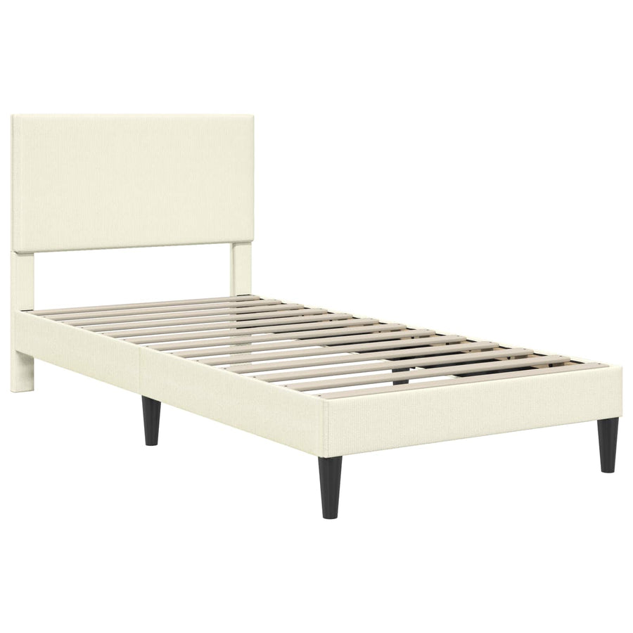 Bedframe met hoofdeinde Crèmekleurig 100 x 200 cm Katoen Stof