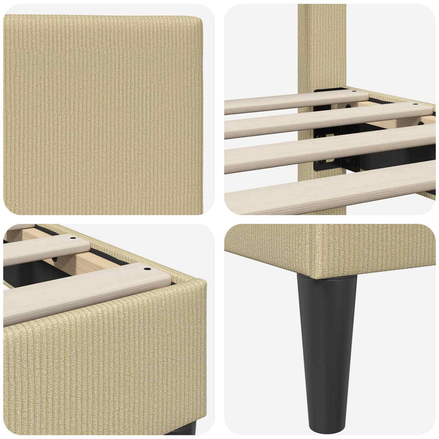 Bedframe Lichtgroen Grijs 100 x 200 cm Katoen Stof