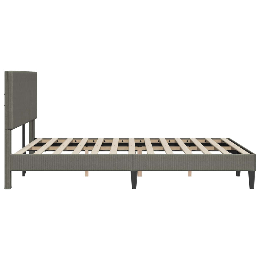 Bedframe met hoofdeinde Lichtgrijs 120 x 190 cm Katoen Stof