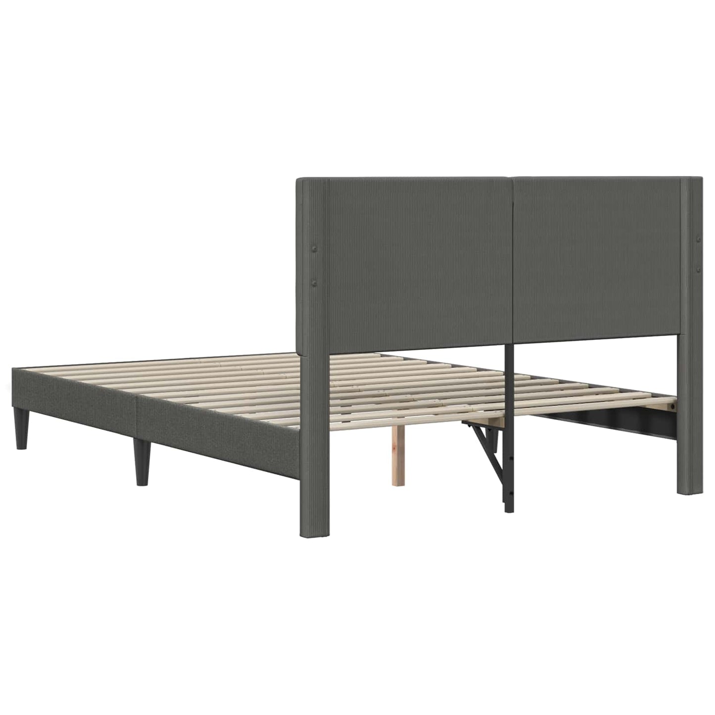 Bedframe met hoofdeinde Donkergrijs 120 x 190 cm Katoen Stof