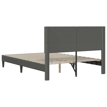 Bedframe met hoofdeinde Donkergrijs 120 x 190 cm Katoen Stof
