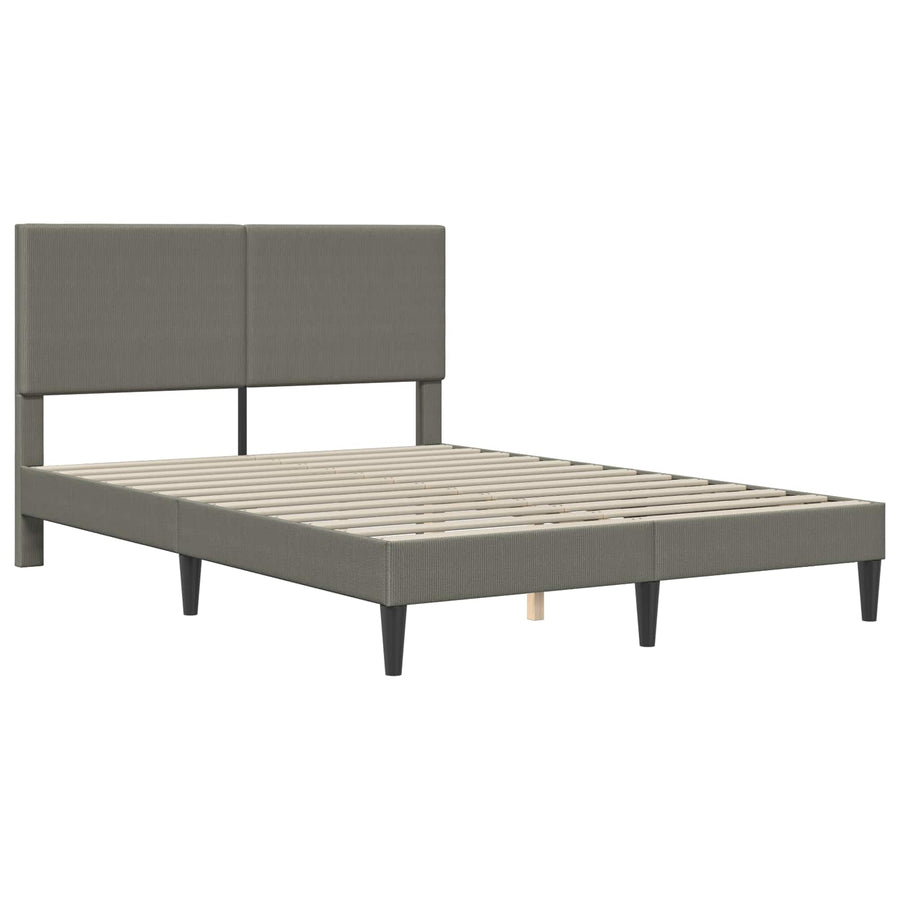 Bedframe met hoofdeinde Lichtgrijs 120 x 200 cm Katoen Stof