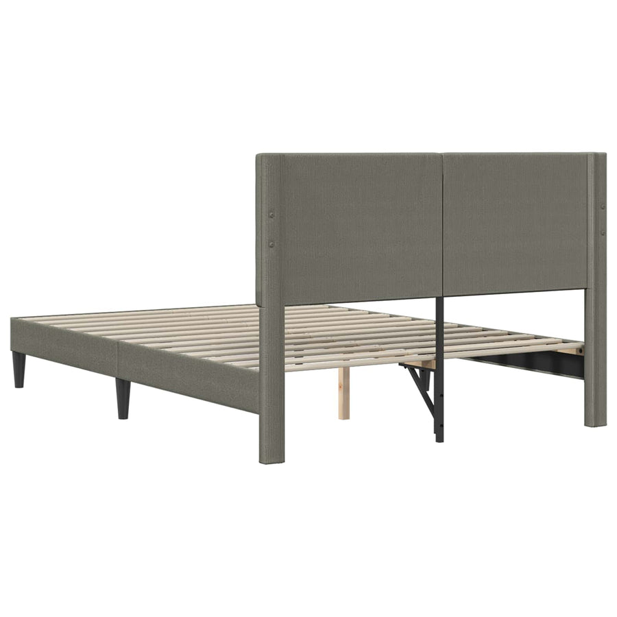 Bedframe met hoofdeinde Lichtgrijs 120 x 200 cm Katoen Stof