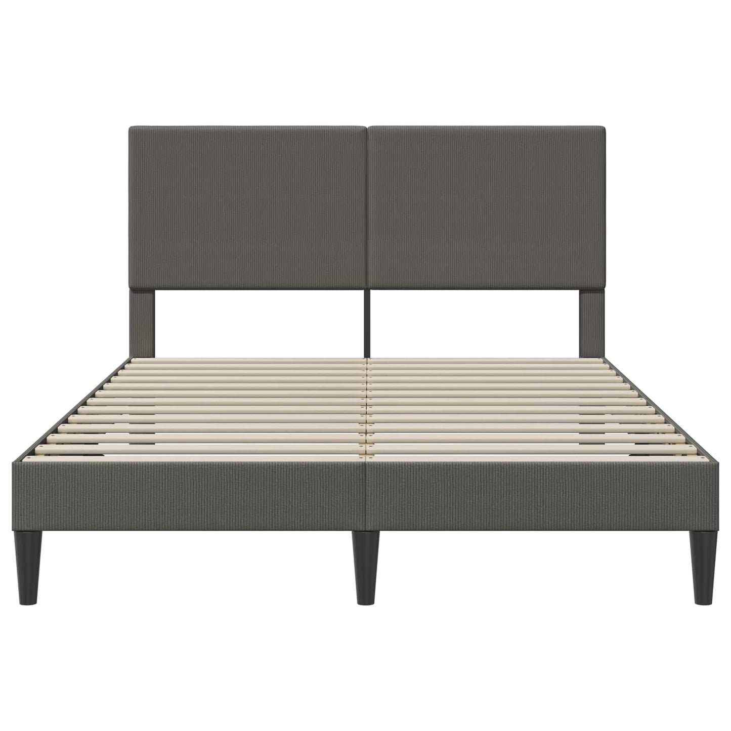Bedframe met hoofdeinde Donkergrijs 120 x 200 cm Katoen Stof