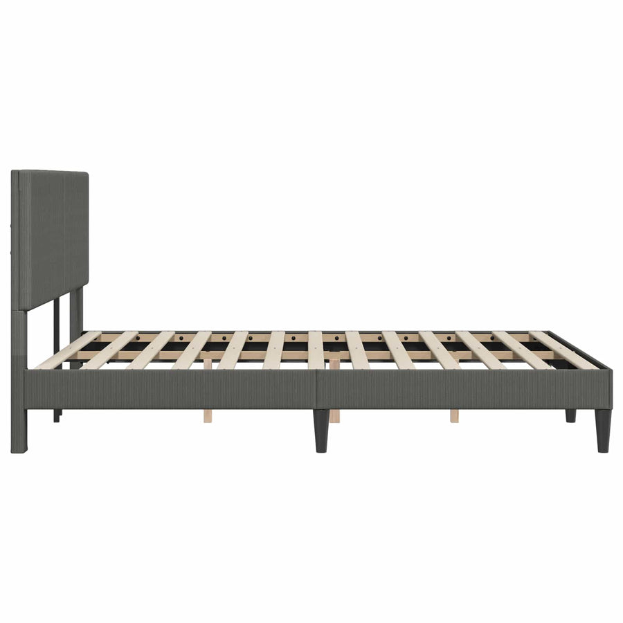 Bedframe met hoofdeinde Donkergrijs 120 x 200 cm Katoen Stof