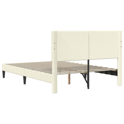 Bedframe met hoofdeinde Crèmekleurig 120 x 200 cm Katoen Stof