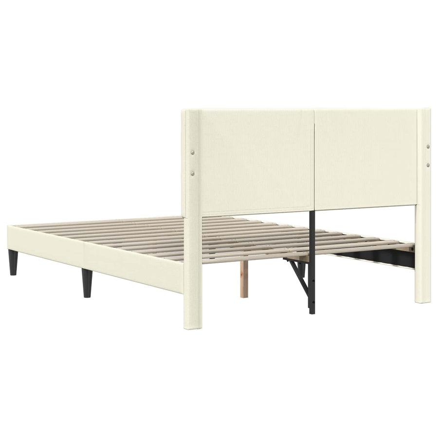 Bedframe met hoofdeinde Crèmekleurig 120 x 200 cm Katoen Stof