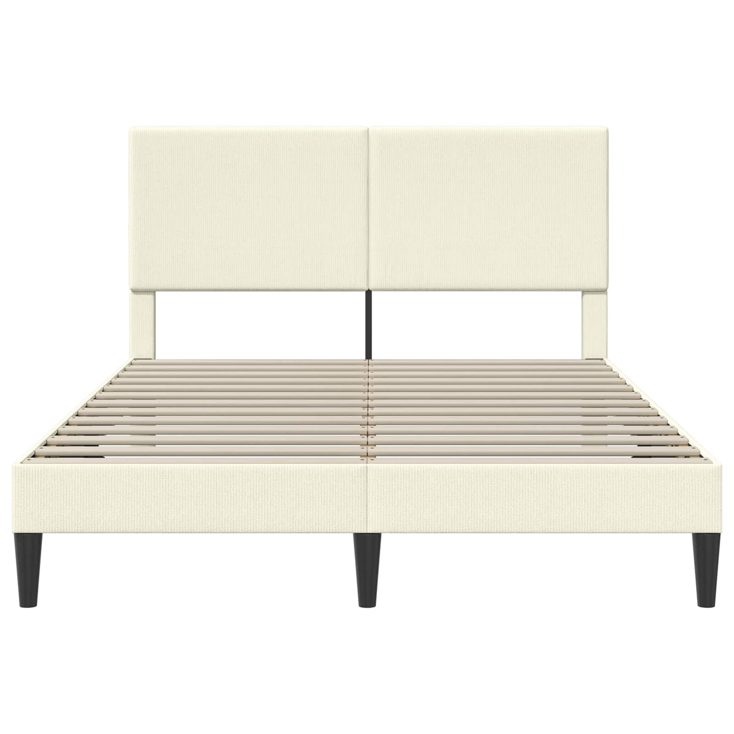 Bedframe met hoofdeinde Crèmekleurig 120 x 200 cm Katoen Stof