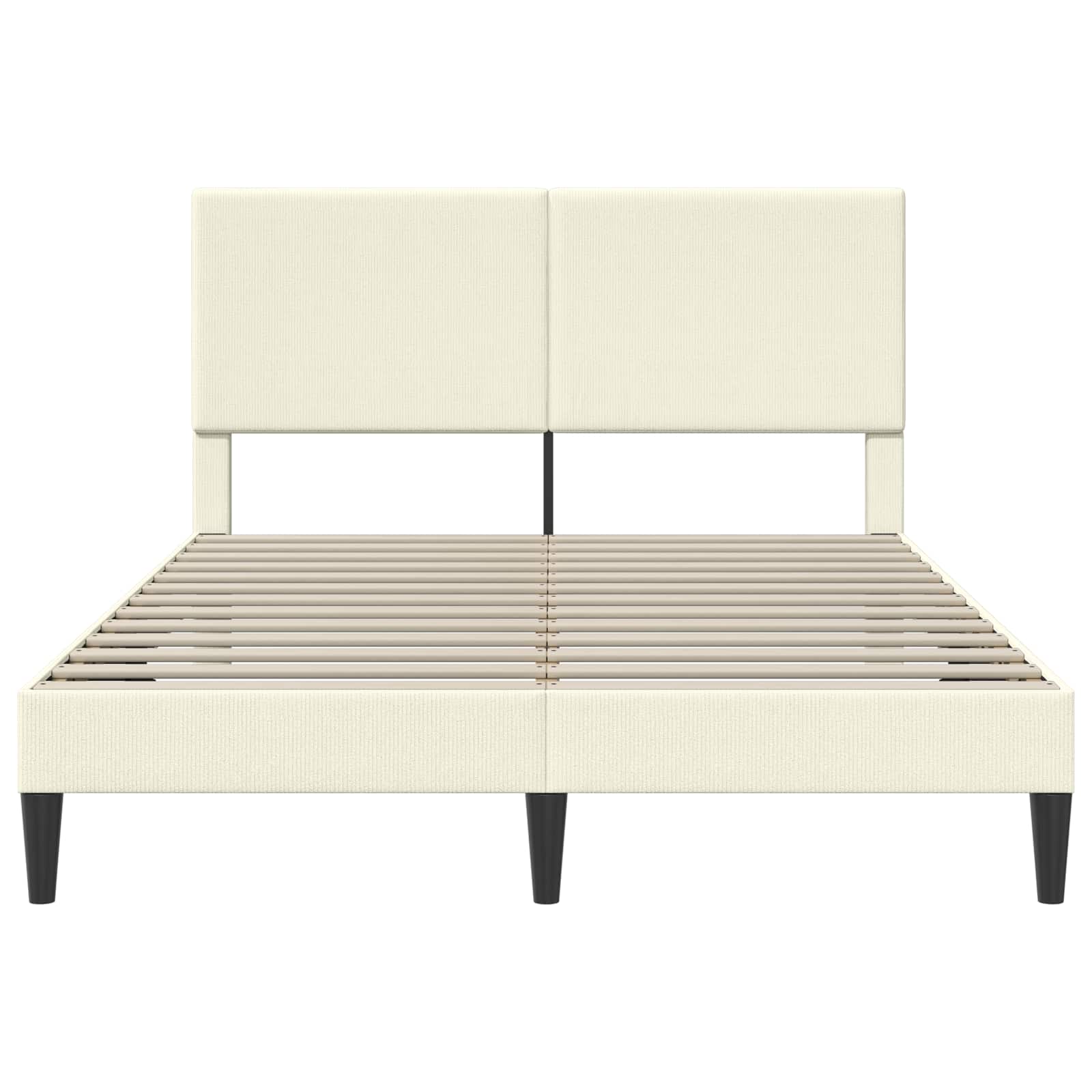 Bedframe met hoofdeinde Crèmekleurig 120 x 200 cm Katoen Stof