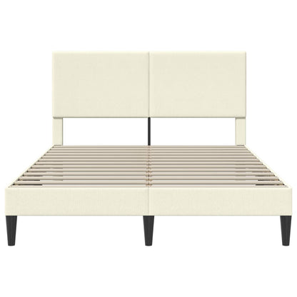 Bedframe met hoofdeinde Crèmekleurig 120 x 200 cm Katoen Stof