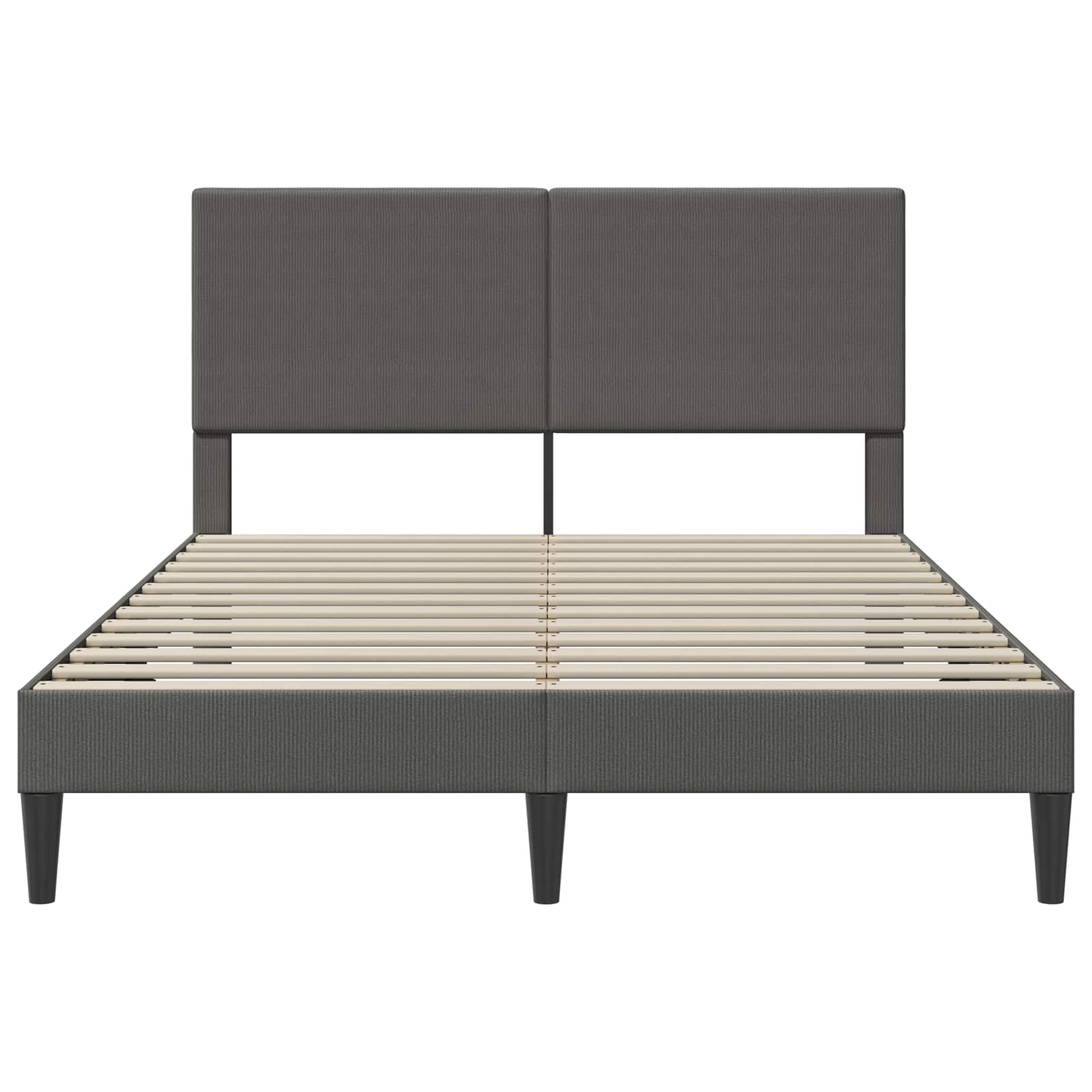 Bedframe met hoofdeinde Donkergrijs 140 x 190 cm Katoen Stof