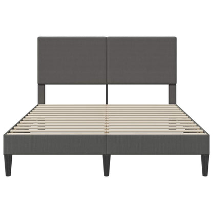 Bedframe met hoofdeinde Donkergrijs 140 x 190 cm Katoen Stof
