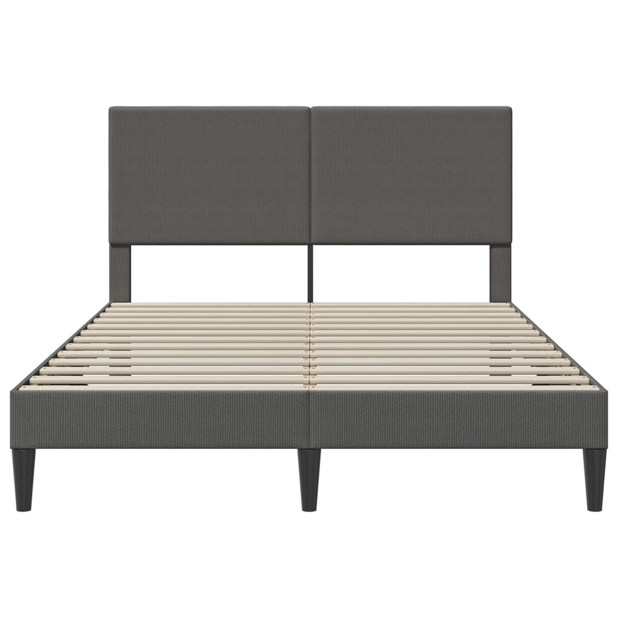 Bedframe met hoofdeinde Donkergrijs 140 x 190 cm Katoen Stof