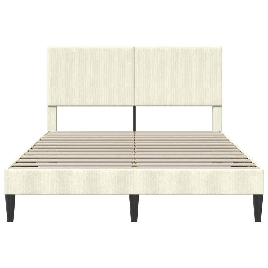 Bedframe met hoofdeinde Crèmekleurig 140 x 190 cm Katoen Stof