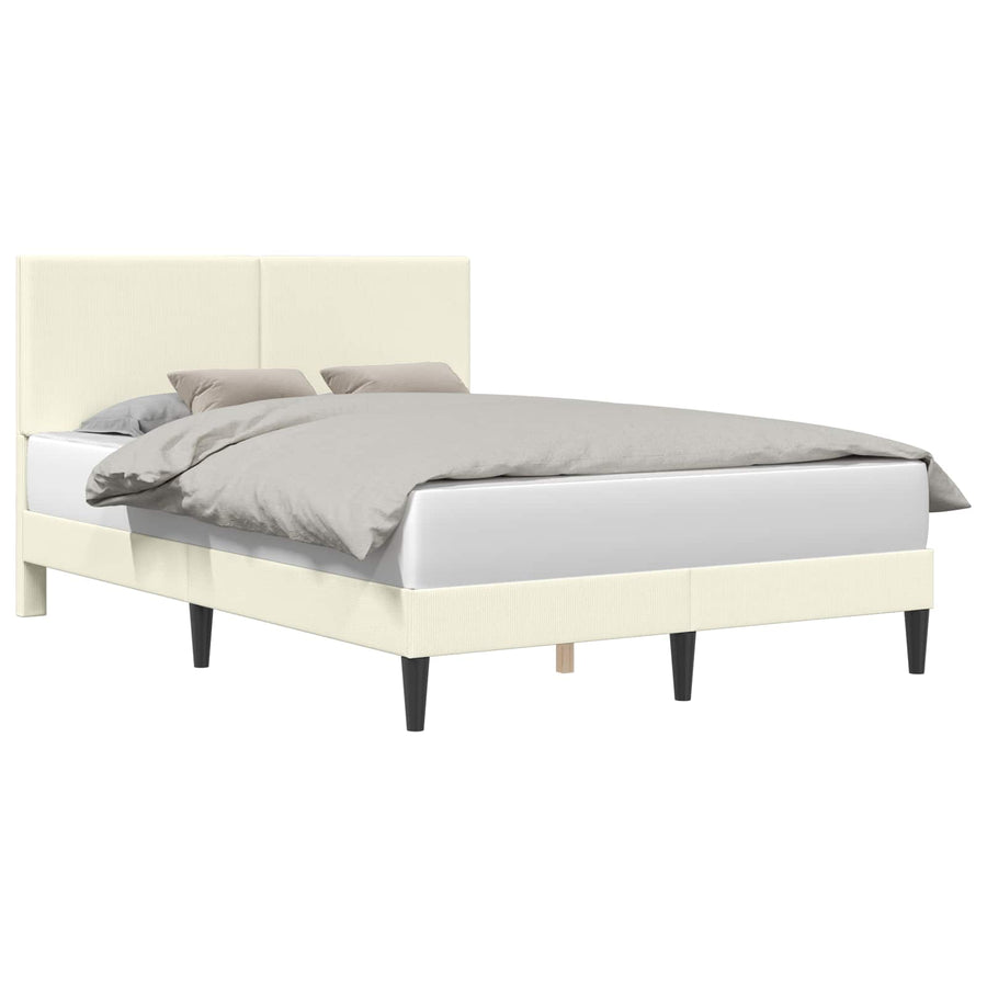 Bedframe met hoofdeinde Crèmekleurig 140 x 200 cm Katoen Stof