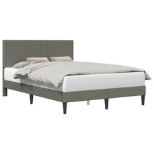 Bedframe met hoofdeinde Lichtgrijs 160 x 200 cm Katoen Stof