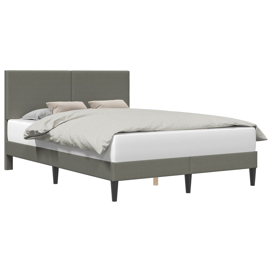 Bedframe met hoofdeinde Lichtgrijs 160 x 200 cm Katoen Stof