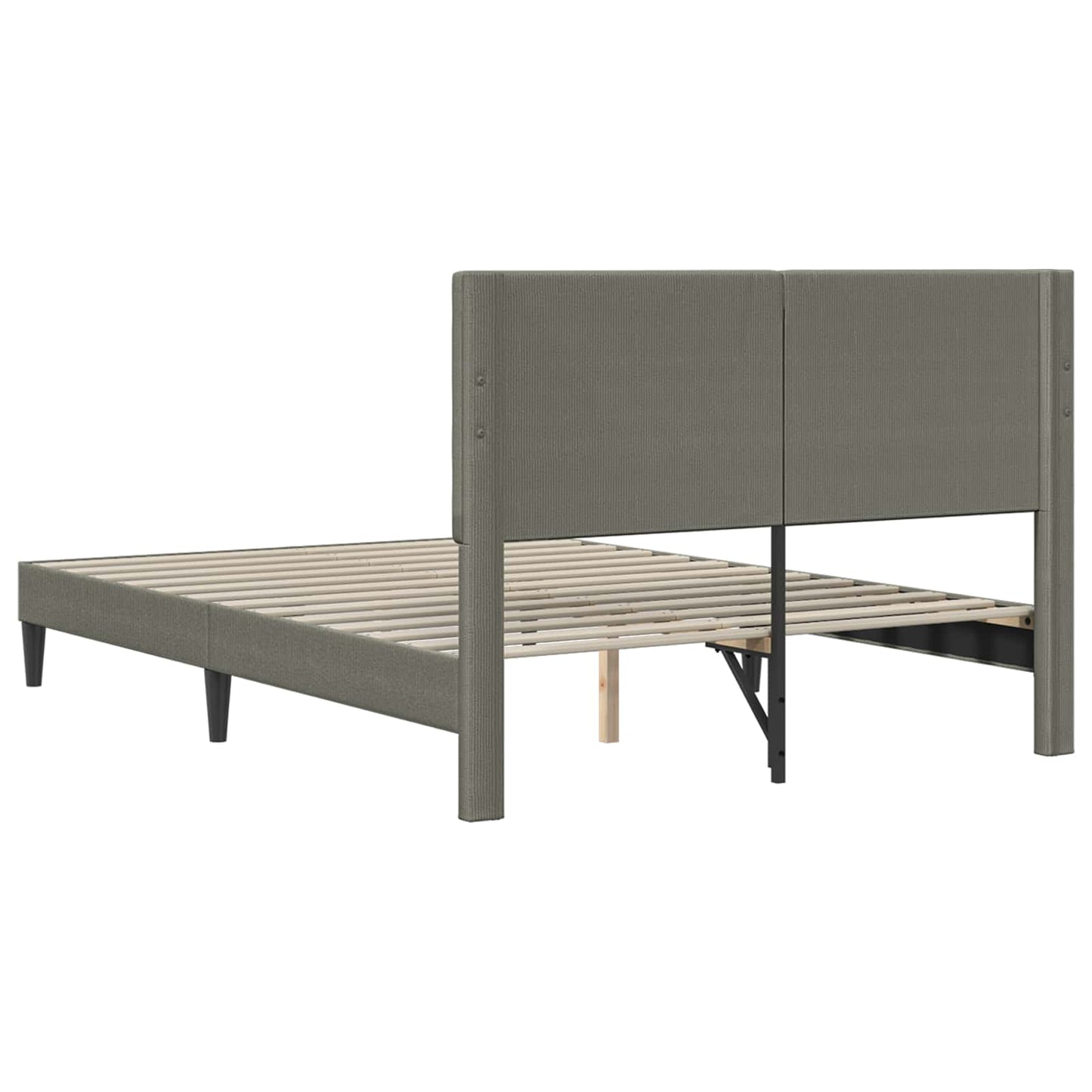 Bedframe met hoofdeinde Lichtgrijs 160 x 200 cm Katoen Stof