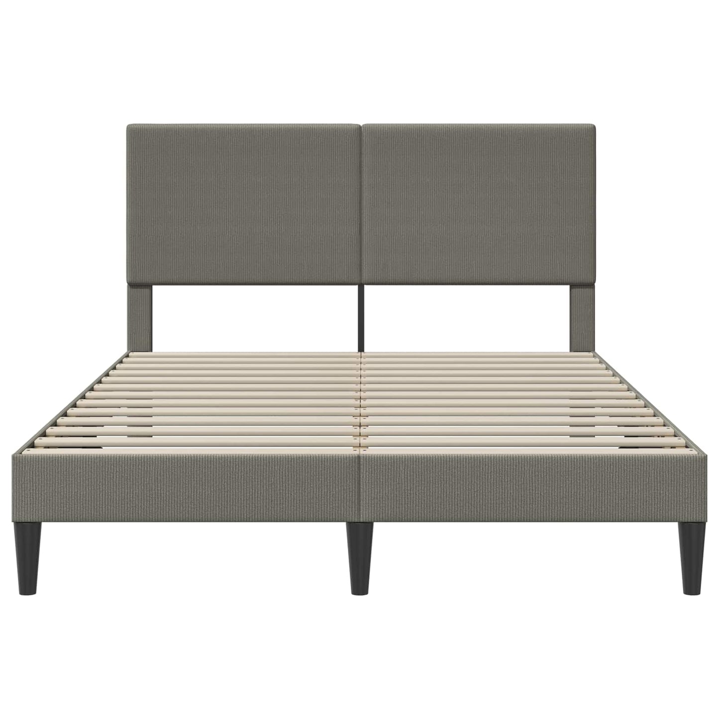 Bedframe met hoofdeinde Lichtgrijs 160 x 200 cm Katoen Stof