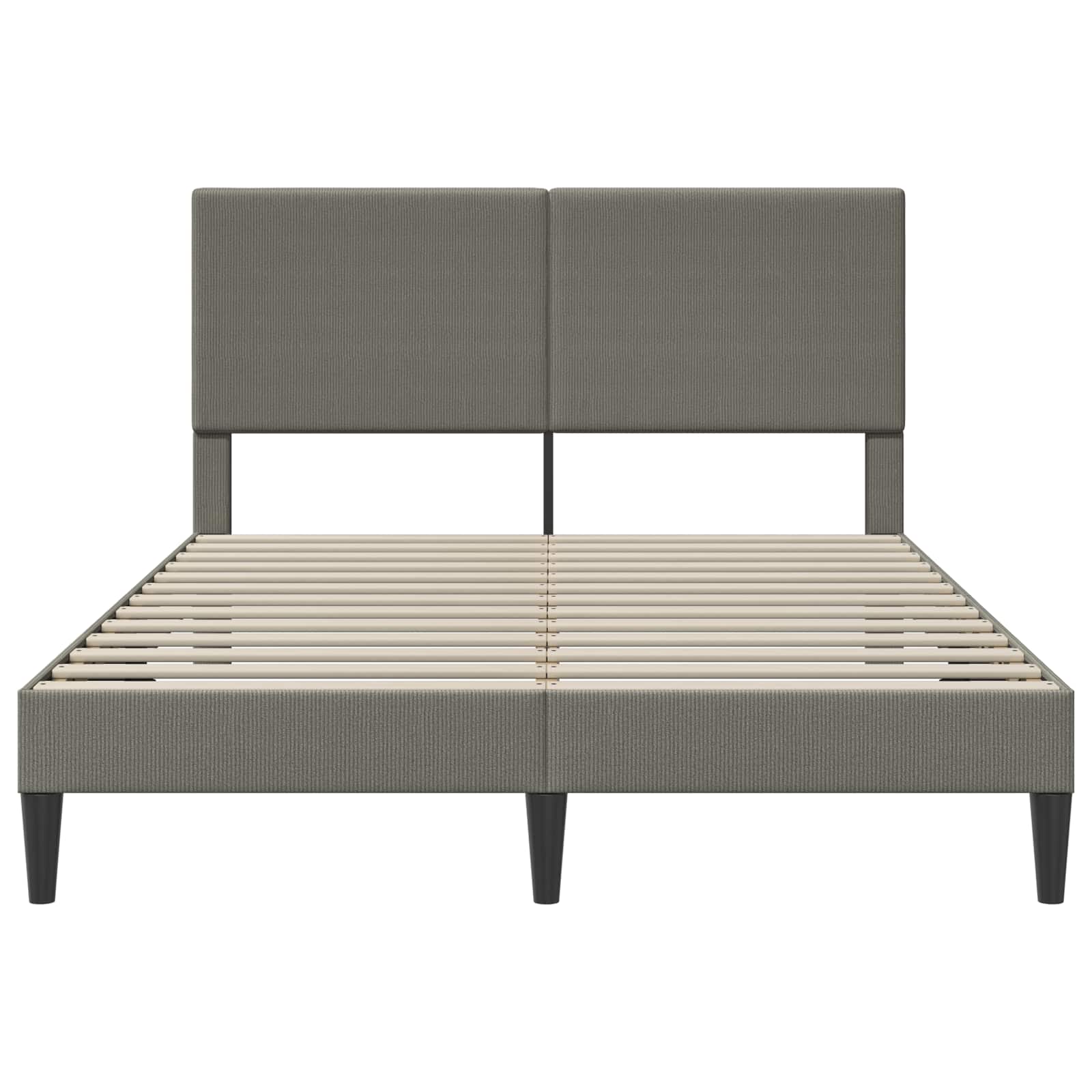 Bedframe met hoofdeinde Lichtgrijs 160 x 200 cm Katoen Stof