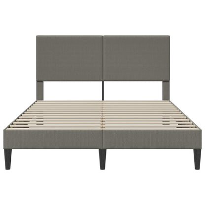 Bedframe met hoofdeinde Lichtgrijs 160 x 200 cm Katoen Stof