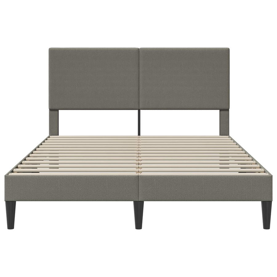 Bedframe met hoofdeinde Lichtgrijs 160 x 200 cm Katoen Stof