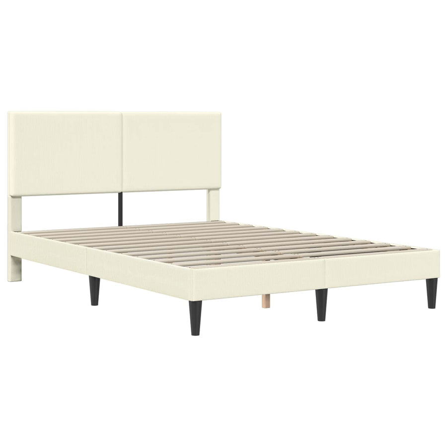 Bedframe met hoofdeinde Crèmekleurig 160 x 200 cm Katoen Stof