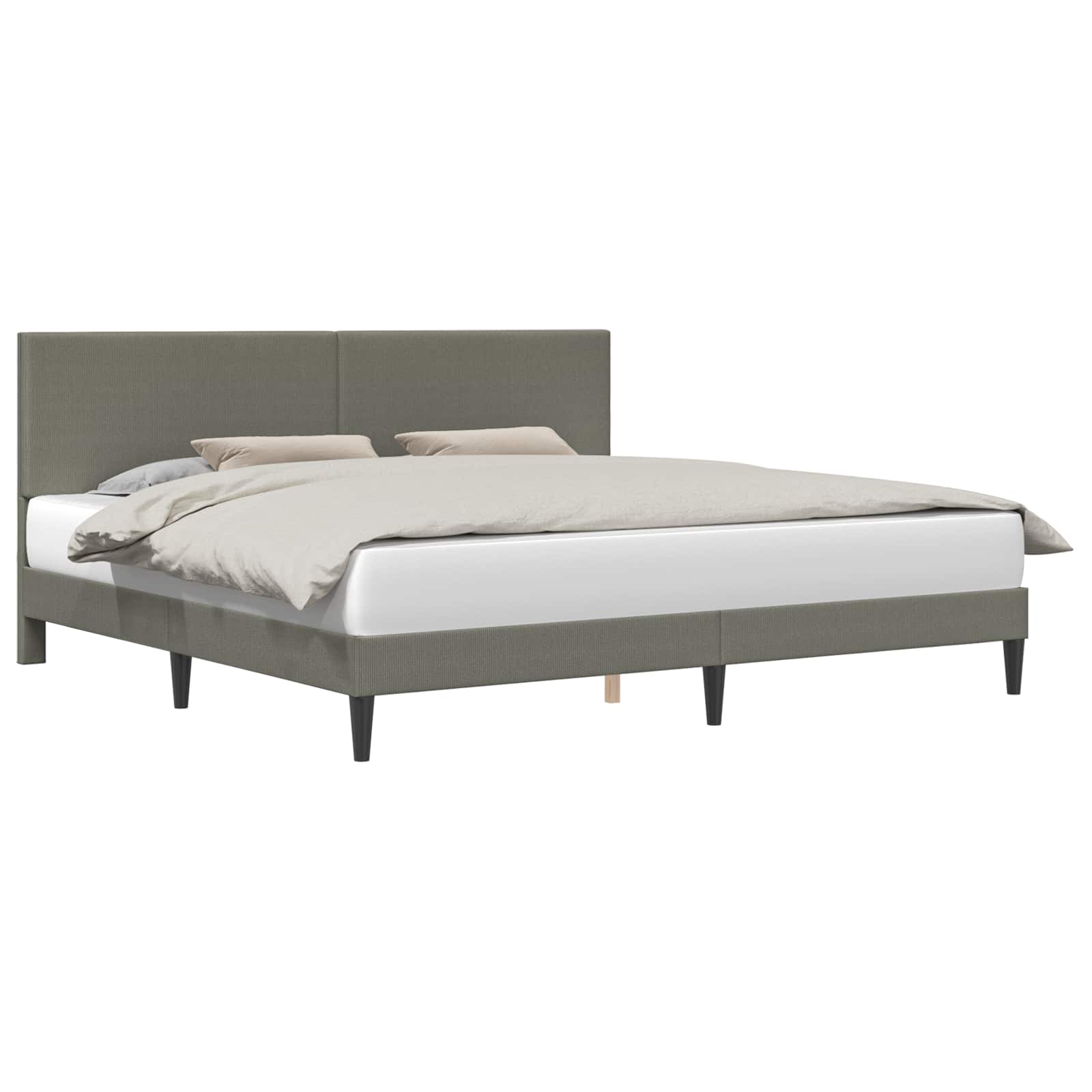Bedframe met hoofdeinde Lichtgrijs 180 x 200 cm Katoen Stof