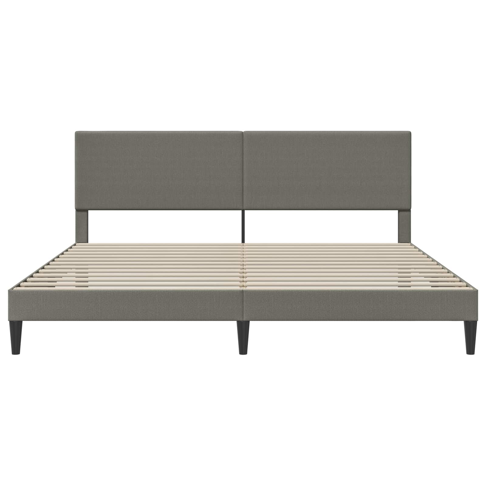 Bedframe met hoofdeinde Lichtgrijs 180 x 200 cm Katoen Stof