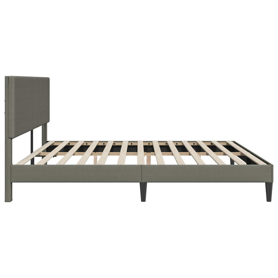 Bedframe met hoofdeinde Lichtgrijs 180 x 200 cm Katoen Stof