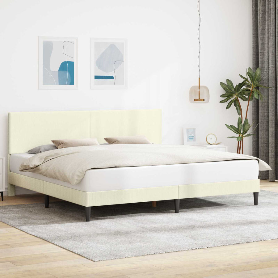 Bedframe met hoofdeinde Crèmekleurig 180 x 200 cm Katoen Stof