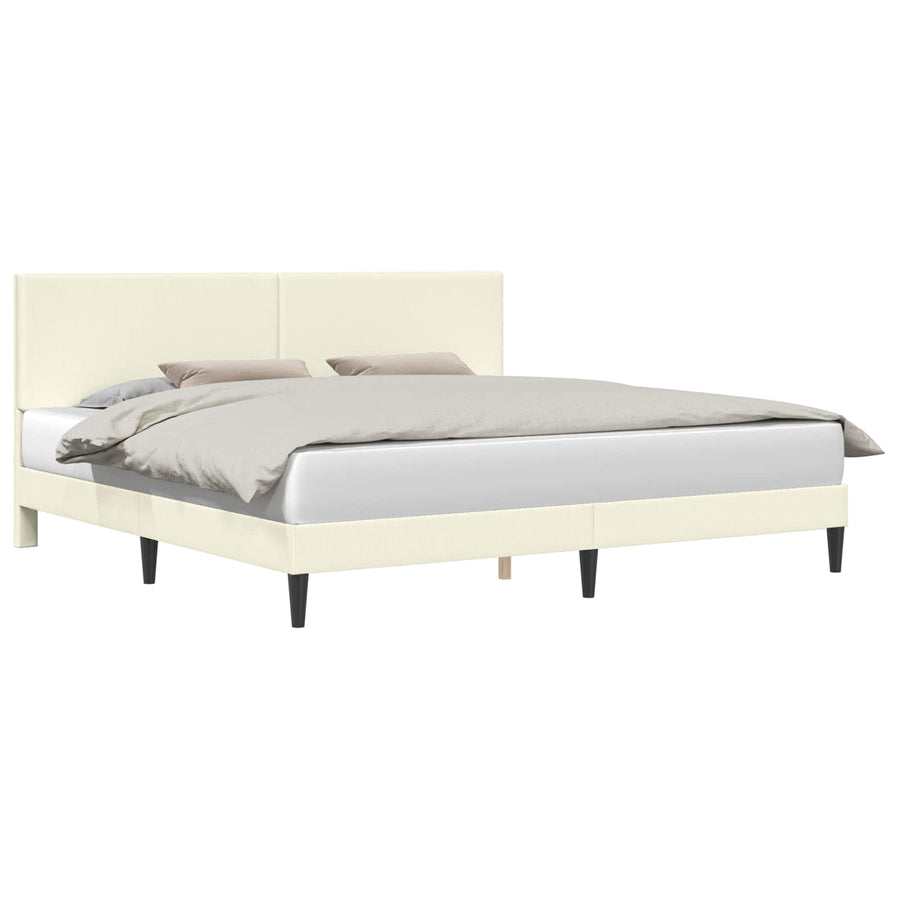 Bedframe met hoofdeinde Crèmekleurig 180 x 200 cm Katoen Stof