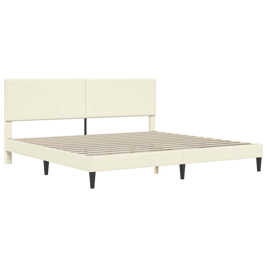 Bedframe met hoofdeinde Crèmekleurig 180 x 200 cm Katoen Stof