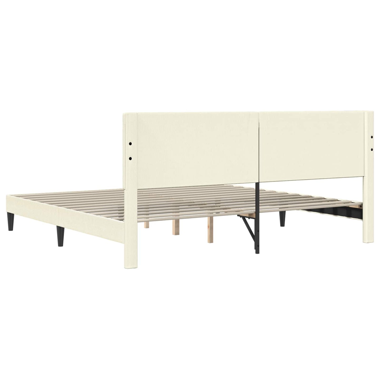 Bedframe met hoofdeinde Crèmekleurig 180 x 200 cm Katoen Stof