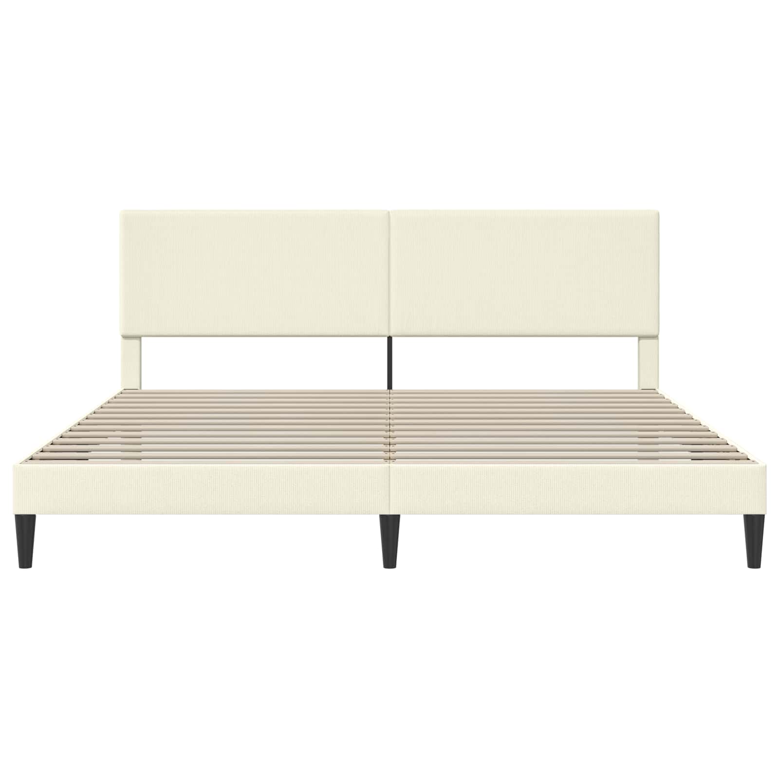 Bedframe met hoofdeinde Crèmekleurig 180 x 200 cm Katoen Stof