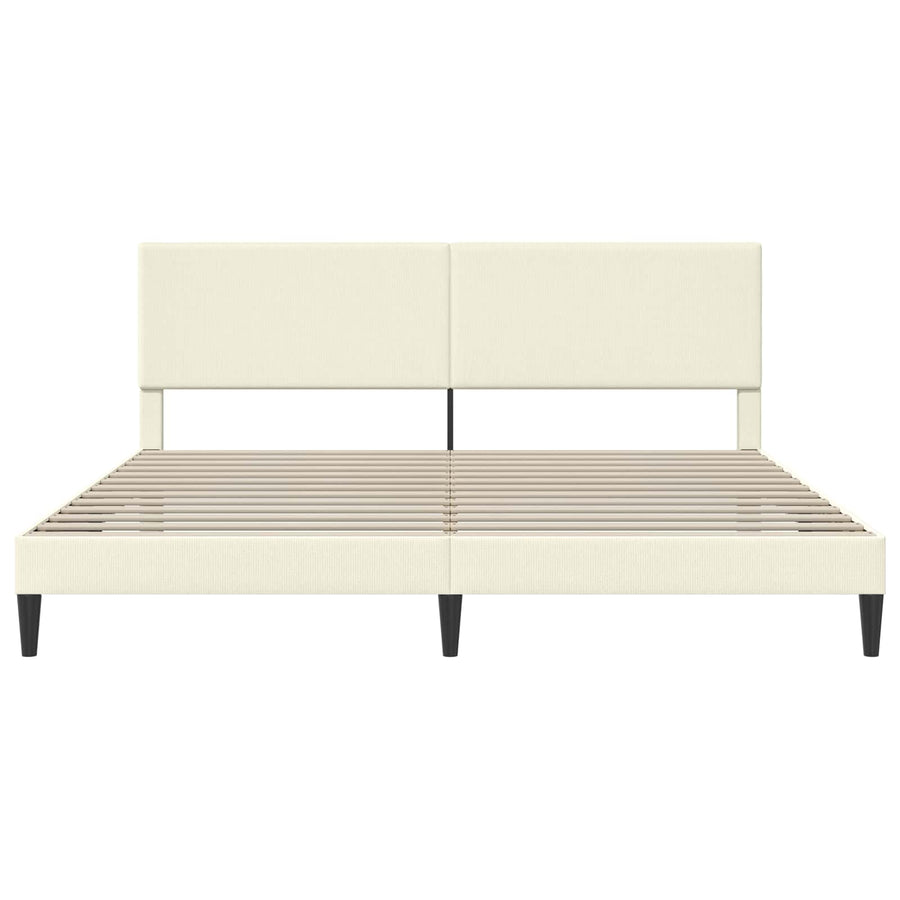 Bedframe met hoofdeinde Crèmekleurig 180 x 200 cm Katoen Stof