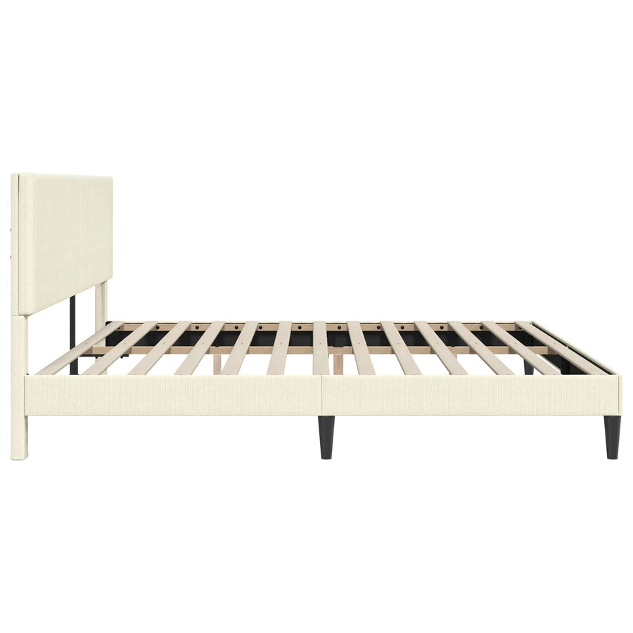 Bedframe met hoofdeinde Crèmekleurig 180 x 200 cm Katoen Stof