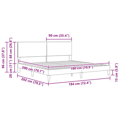 Bedframe Lichtgroen Grijs 180 x 200 cm Katoen Stof